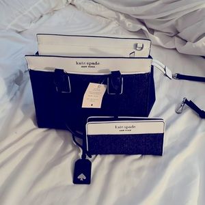 Kate spade satchel w matching wallet